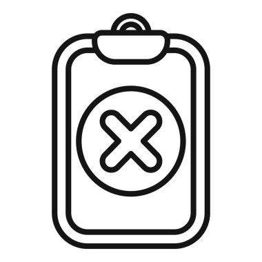 Negatif sonuç simgesini gösteren pano, taslak biçimi, web, mobil, yazdırma, çıkartma ve diğer kullanımlar için uygundur