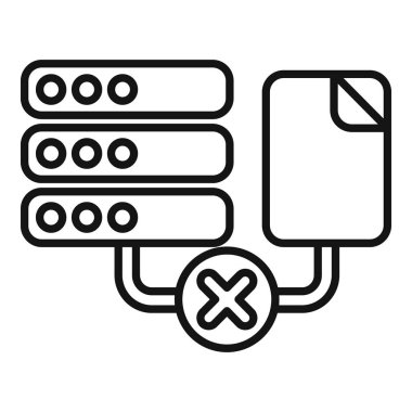 Veri kaybı kavramını gösteren ve bir dosyaya bağlanmayan veri sunucusunun simgesi