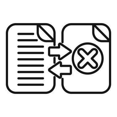 Oklarla veri alışverişi yapan iki dosya, hata işareti olan bir dosya, potansiyel veri aktarım sorunlarını vurguluyor