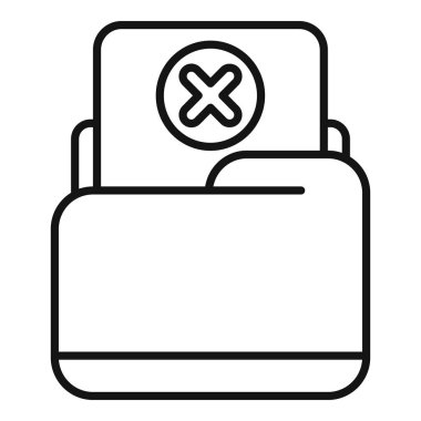 Bir arşiv dizininin satır resim simgesi hata işaretli bir belgeyi reddediyor