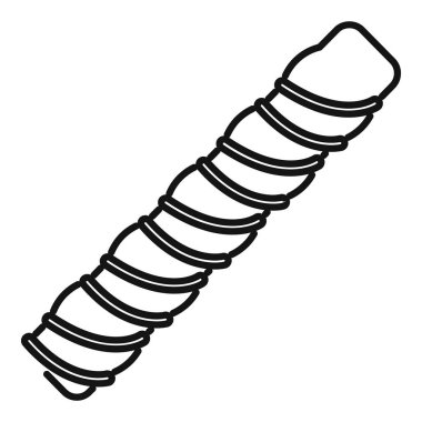 İnşaat sektöründe betonu güçlendirmek için kullanılan metal bir çubuğun basit çizimi.