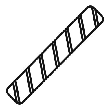 Çikolata şeritli ikon ana hatlarıyla kaplı uzun bisküvi kurabiyesi.