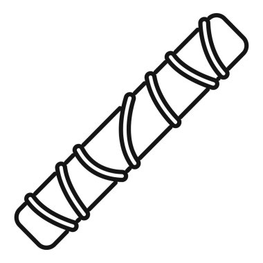 Paketlemeye sarılı bir gofret rulosunun basit çizgi resim simgesi