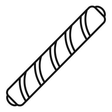 Beyaz arkaplanda izole edilmiş çizgili gofretli kurabiye çizimi