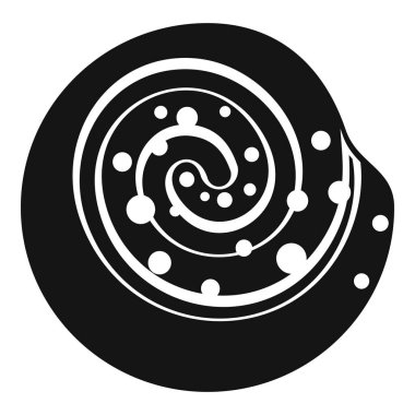 Sarmal bir şeklin basit bir simgesi siyah ve beyaz noktalardan oluşan bir çember oluşturuyor.