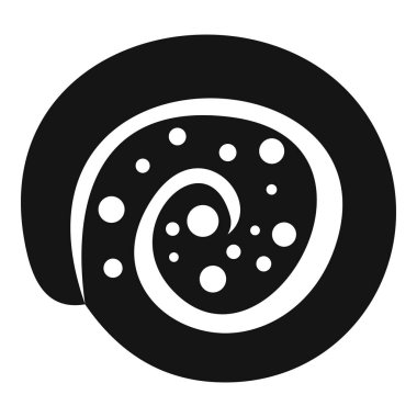 Kremalı İsviçre böreği şeklinde basit siyah bir siluet sarmal bir şekil oluşturur.