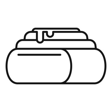 Açık kozmetik krem kavanozu krema çizgi simgesi, makyaj ve güzellik konsepti