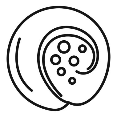 Yuvarlak çöreğin basit çizgi simgesi, fırın ürünlerini temsil etmek için mükemmel.