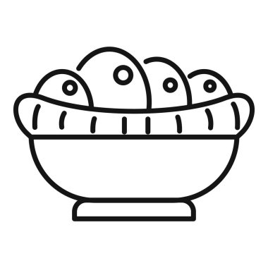 Hasır kase lezzetli falafel köfteleriyle dolu.