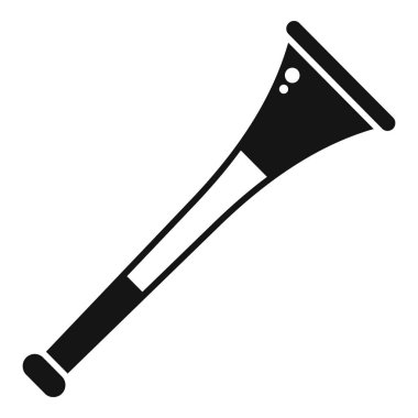 Spor müsabakalarında hayranlar tarafından kullanılan vuvuzelanın basit siyah beyaz simgesi