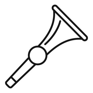 Borazanın basit siyah-beyaz simgesi, fanatikler ve askeri sinyaller için kullanılan pirinç bir alet.