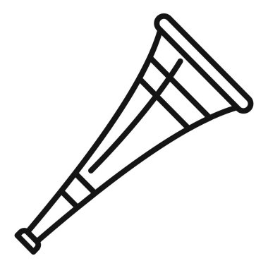 Futbol maçında tezahürat yapan, ince çizgili minimalist vuvuzela simgesi