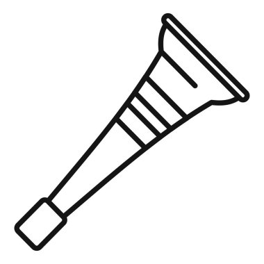 Bir oyun veya maç sırasında üflenen vuvuzela boynuzunun basit çizgi simgesi