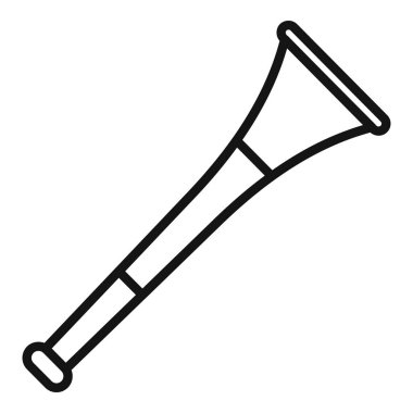 Beyaz arkaplanda izole edilmiş vuvuzela boynuzu sesi çıkaran basit bir çizgi simgesi