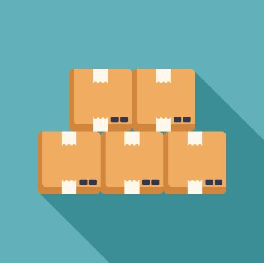 Karton kutular depoda nakliyeyi bekliyor.