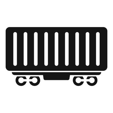 Tren peronunda dikilen bir konteynırın siyah silueti teslim edilmeyi bekliyor, simge illüstrasyonu