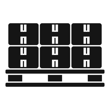 Tahta bir paletin üzerine yerleştirilmiş altı karton kutu taşınmaya ve dağıtılmaya hazır.