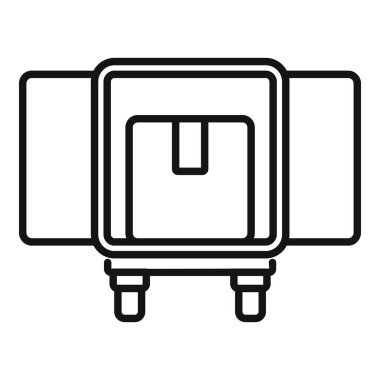 Elektrik trafosunun basit bir simgesi. Yüksek voltajlı elektrik dağıtıyor.