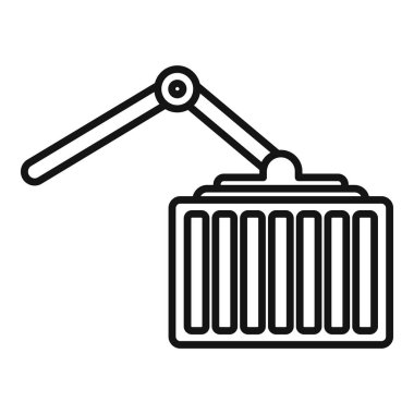 Uluslararası ticaret ve lojistiği sembolize eden basit bir vinç çizimi