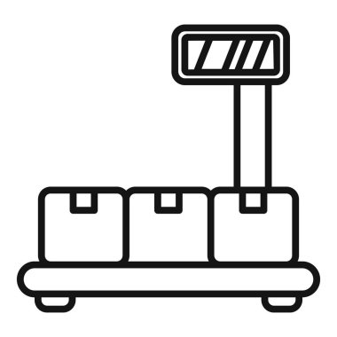 Karton kutuları bir depoda, lojistik ve teslimat hizmeti konseptinde taşıyan taşıyıcı bant sistemi