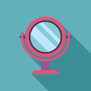 Masaüstü makyaj aynası makyaj salonundaki ışığı yansıtıyor.