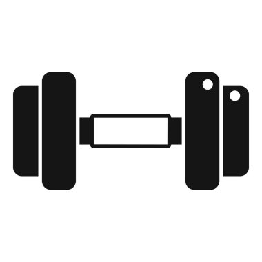 Spor yapmak ve egzersiz yapmak için ayarlanabilir bir halterin siyah silueti