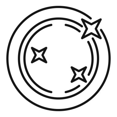 Yörüngede dönen yıldızlı bir levhanın basit simgesi plakanın temiz olduğunu gösterir.