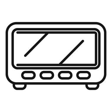 Düğmeleri olan basit bir elektrik fırını simgesi. Yemek pişirme ve pişirme kavramlarını temsil etmek için mükemmel.