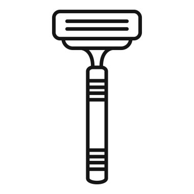 Erkekler için tıraş ve tımar etmeyi temsil eden basit ve modern jilet simgesi