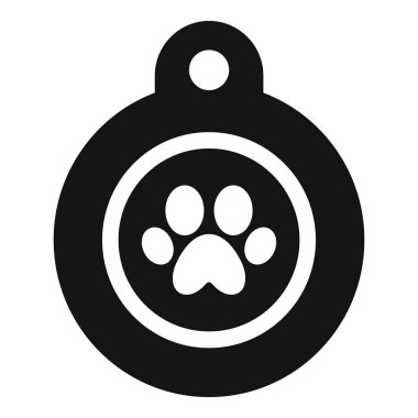 Pençe izli siyah beyaz bir künyenin basit simgesi