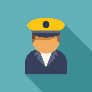 Dost canlısı taksi şoförü üniformalı ve şapkalı, ulaşıma hazır.