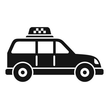 Bir şehirde ulaşımı temsil eden basit siyah taksi simgesi