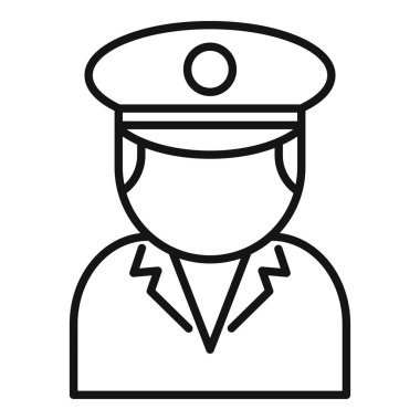 Üniformalı bir polis memurunun basit çizgi simgesi çizimi