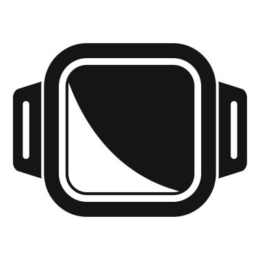 Saat yüzlü akıllı saat, geçen zamanı gösteriyor, simge biçiminde basit siyah beyaz simge