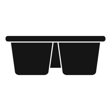 Yiyecek depolamak ya da dağıtmak için şeffaf kapağı olan basit bir siyah kap.