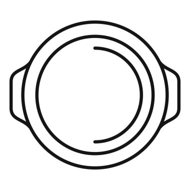 Çorba hazırlama simgesi için kulplu boş yemek tenceresi, üst görünüm