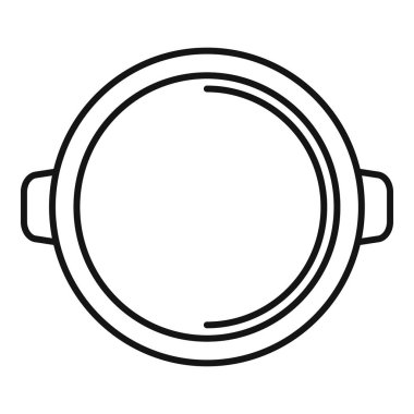 Uygulamalar ve web siteleri için en üst görünüm simgesinde yer alan iki kulplu yuvarlak tencere.