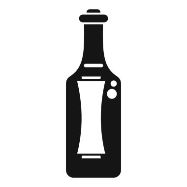 Sıvı içeren ve dolum seviyesini gösteren siyah bir şişe simgesi
