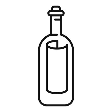 Beyaz arka planda izole edilmiş sarılmış bir mesaj içeren cam şişe.