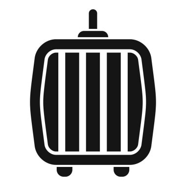 Füniküler teleferiğin siyah siluet simgesi dağ yamacından yukarı çıkıyor.