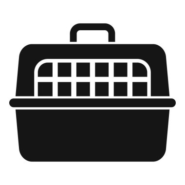 Siyah plastik hayvan taşıyıcısı kedi ve köpeklere güvenli ve rahat bir ulaşım sağlıyor.