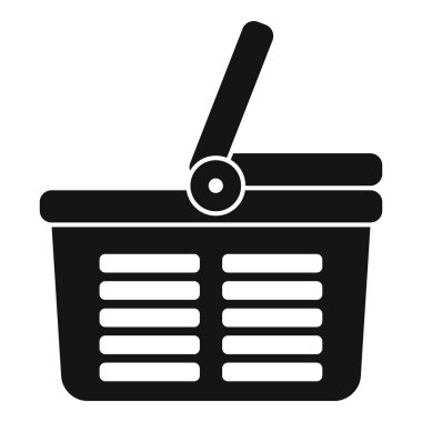 Boş bir alışveriş sepetinin siyah silueti perakende satışa hazır.