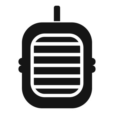 Ses kaydı ve ses ekipmanlarını temsil eden bir stüdyo mikrofonunun siyah beyaz simgesi