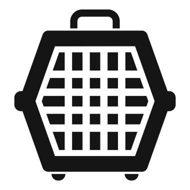 Bu simge, küçük ve orta büyüklükteki hayvanları taşımak için ideal güvenli ve iyi havalandırılmış bir hayvan taşıyıcısını temsil ediyor.