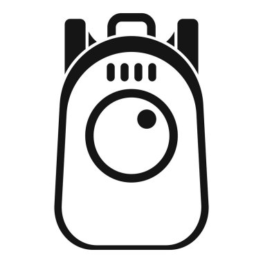 Taşınabilir bir çamaşır makinesini temsil eden basit ve modern simge, kolaylık arayan gezginler ve kampçılar için ideal