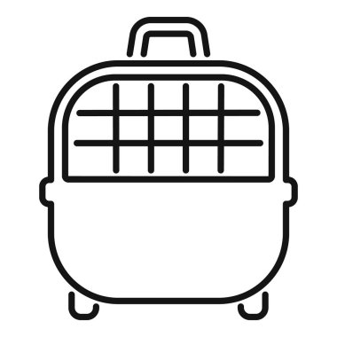 Hayvan taşıyıcıları için plastik kafes. Kabzası ana hatlarıyla taşınıyor.