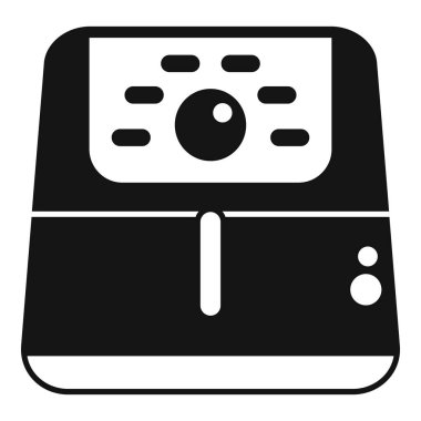 Modern fritöz yemek pişirme zamanını gösteriyor. Lezzetli kızarmış yemekleri hazırlamak için gerekli bir alet.