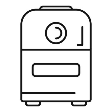 Isı kontrolü ve zamanlayıcısı olan kızartma makinesinin çizgi çizimi