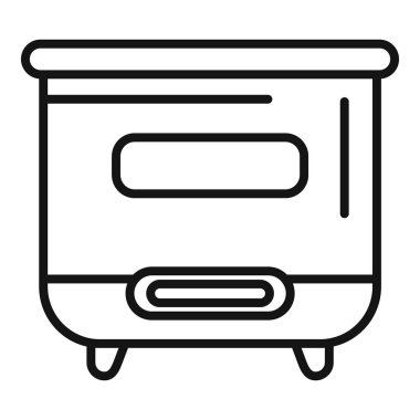 Elektrikli çoklu pişirici buharlı yiyecek simgesi, özet biçimi beyaz arkaplanda izole