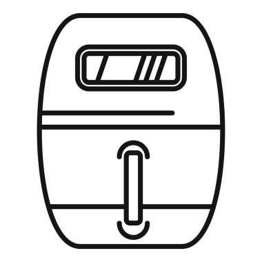 Modern bir fritözün basit çizgi simgesi, yemek pişirme ve mutfak aletlerini temsil etmek için mükemmel.